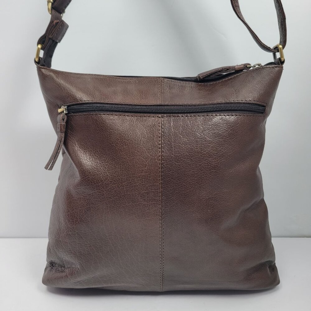 Leder Buck Lucy Women's Brown Small Soft Leather Crossbody Bag - Picture 2 of 12